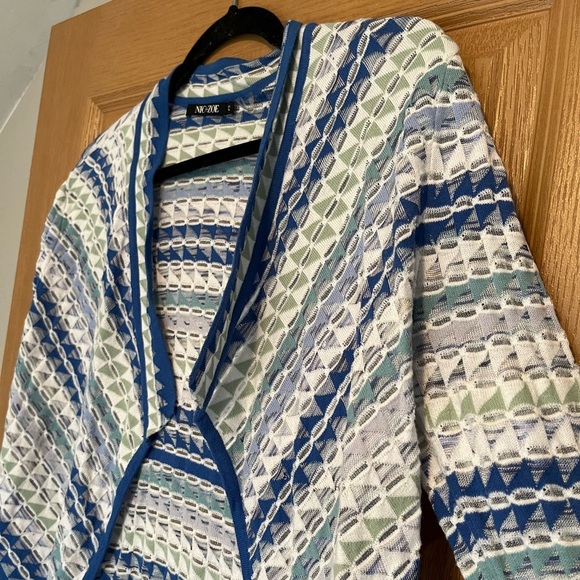 Nic +Zoe Prism Blue White Stripe Drapey
Cardigan Sweater - Picture 5 of 10
